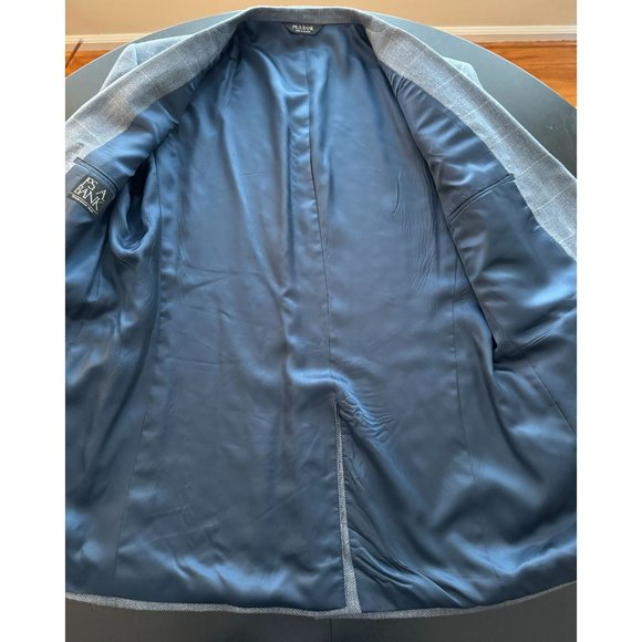 Jos A Bank Silk Wool Sport Coat Mens 42L Herringbone Windowpane Jacket Blazer - Picture 6 of 16